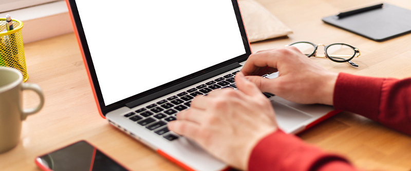 Person working on laptop