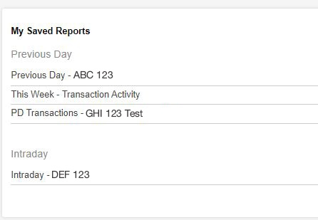 My saved reports